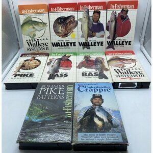 10 Fishing VHS In-Fisherman Walleye Largemouth Bass Pike Crappie Videos